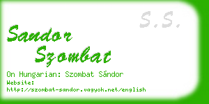 sandor szombat business card